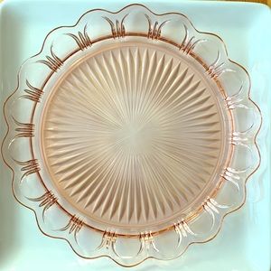 Cake Plate - Blush/Pink Depression glass